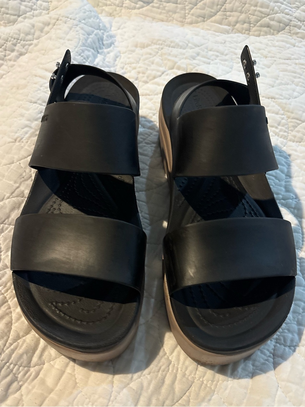 Women's Black Platform Slide Sandals - Sleek Comfortable Design